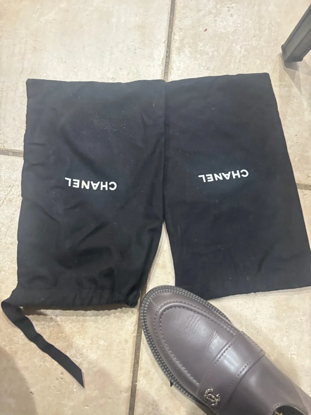 CHANEL Women's Leather Loafers with Gold Logo - Picture 10 of 15